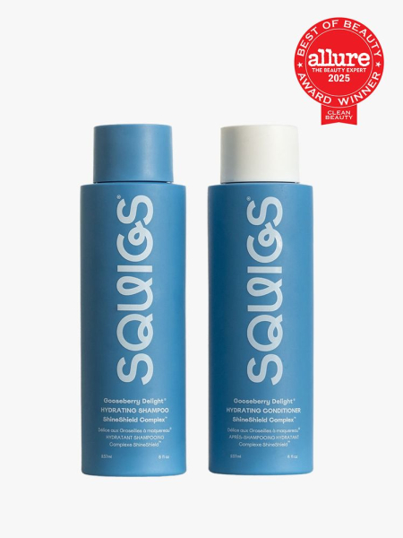 Gooseberry Delight Hydrating Shampoo and Conditioner in branded components on a light background with best of beauty 2025 seal in the top right corner
