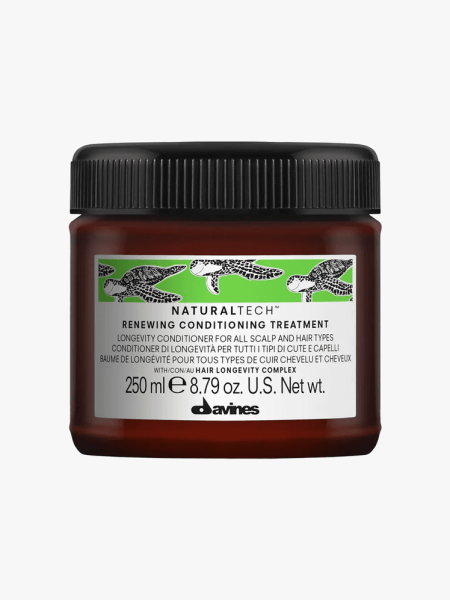 Davines Renewing Conditioning Treatment in branded tub component on a light gray background
