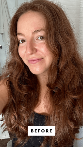 Gulino before applying the Crown Affair The Overnight Repair Serum Treatment